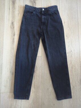 Mango Mom Black Denim Jeans 4